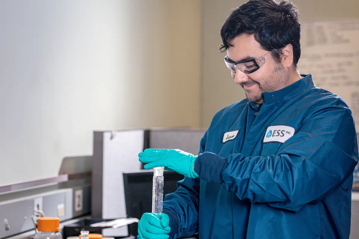ESS employees ESS employee researching clean technologies